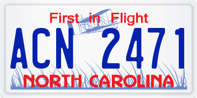NC license plate ACN2471