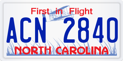 NC license plate ACN2840