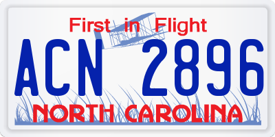 NC license plate ACN2896