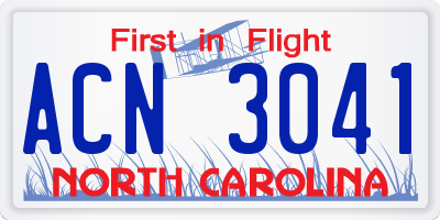 NC license plate ACN3041