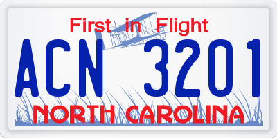 NC license plate ACN3201