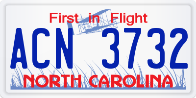 NC license plate ACN3732