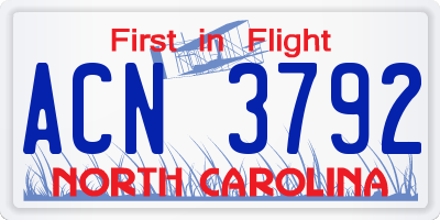 NC license plate ACN3792