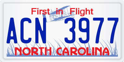 NC license plate ACN3977