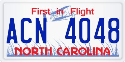 NC license plate ACN4048