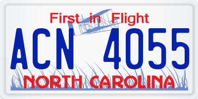 NC license plate ACN4055