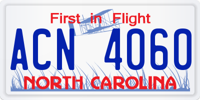 NC license plate ACN4060