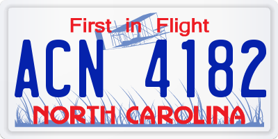 NC license plate ACN4182