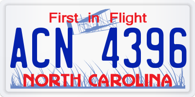 NC license plate ACN4396