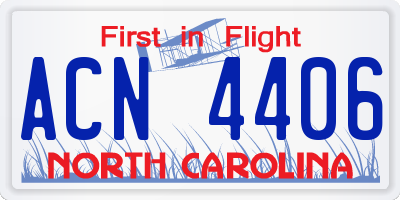 NC license plate ACN4406