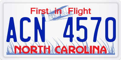 NC license plate ACN4570