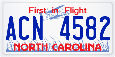 NC license plate ACN4582