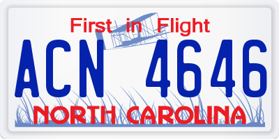 NC license plate ACN4646