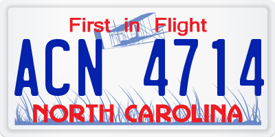 NC license plate ACN4714