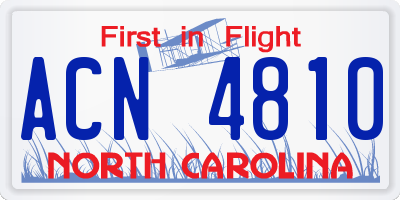 NC license plate ACN4810