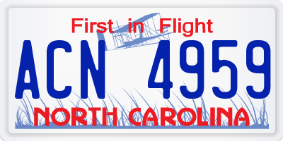 NC license plate ACN4959