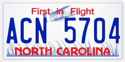 NC license plate ACN5704