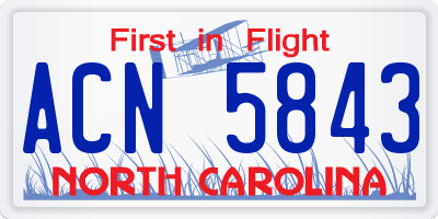 NC license plate ACN5843