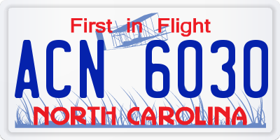 NC license plate ACN6030