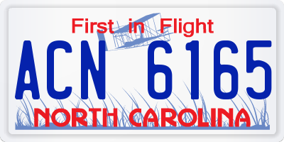 NC license plate ACN6165