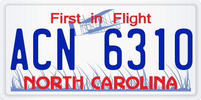 NC license plate ACN6310