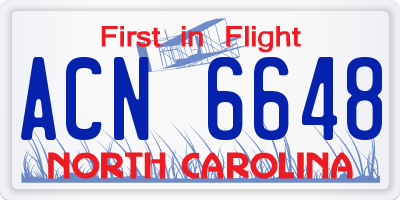 NC license plate ACN6648