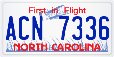 NC license plate ACN7336