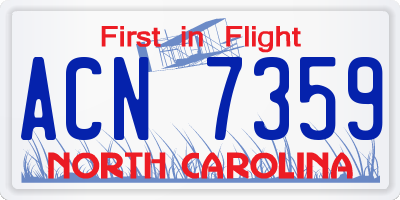NC license plate ACN7359