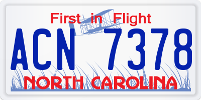 NC license plate ACN7378
