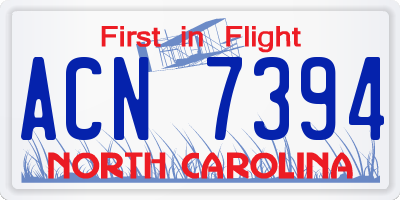 NC license plate ACN7394