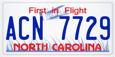 NC license plate ACN7729