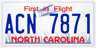 NC license plate ACN7871