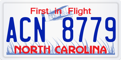 NC license plate ACN8779