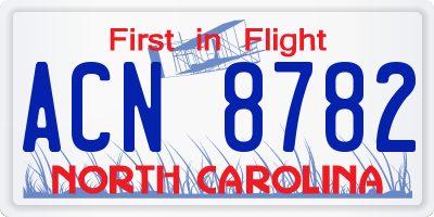 NC license plate ACN8782
