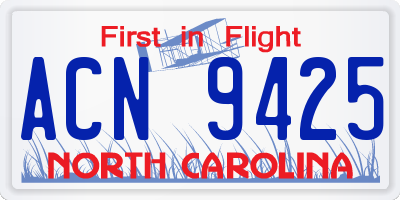 NC license plate ACN9425