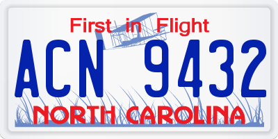 NC license plate ACN9432