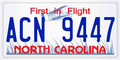 NC license plate ACN9447