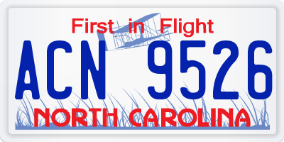 NC license plate ACN9526