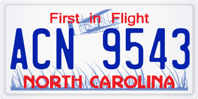 NC license plate ACN9543
