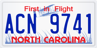 NC license plate ACN9741