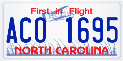 NC license plate ACO1695