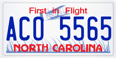 NC license plate ACO5565