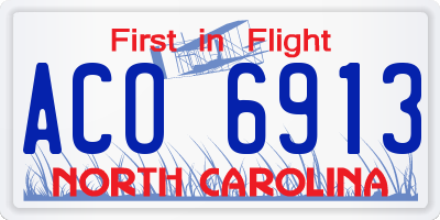 NC license plate ACO6913