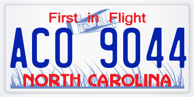 NC license plate ACO9044