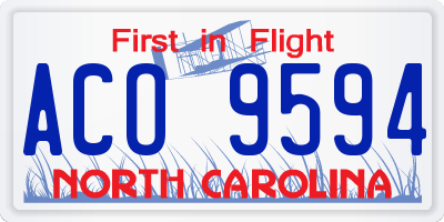 NC license plate ACO9594