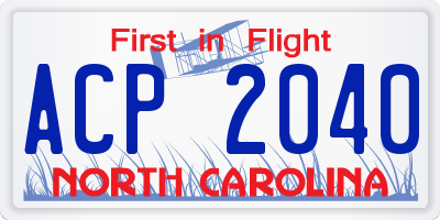 NC license plate ACP2040