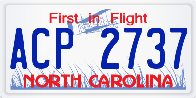NC license plate ACP2737