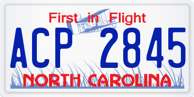 NC license plate ACP2845