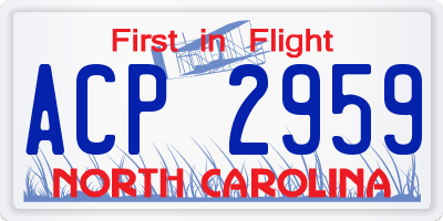 NC license plate ACP2959
