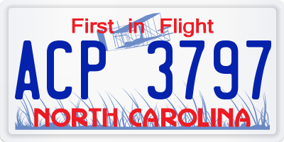 NC license plate ACP3797
